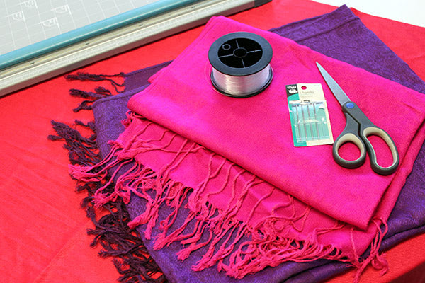 supplies for the Ombre Scarf Chandelier
