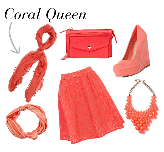Outfit and accessories for the Coral Queen Look 