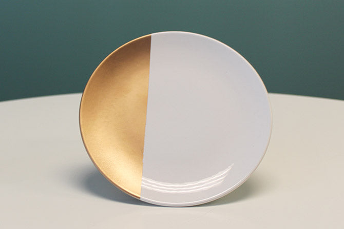 finished gold-dipped plate