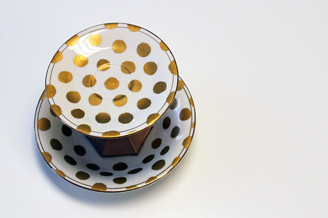 polka dot plate decoration piece