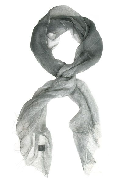 gray two-tone linen scarf