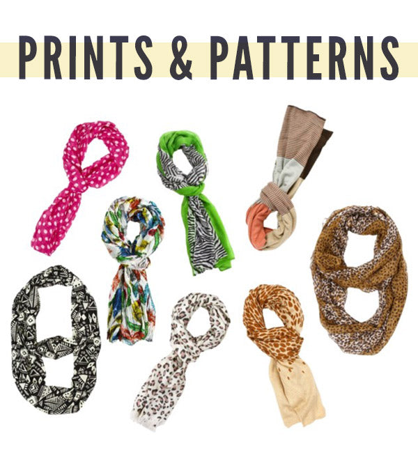 scarves in prints and patterns