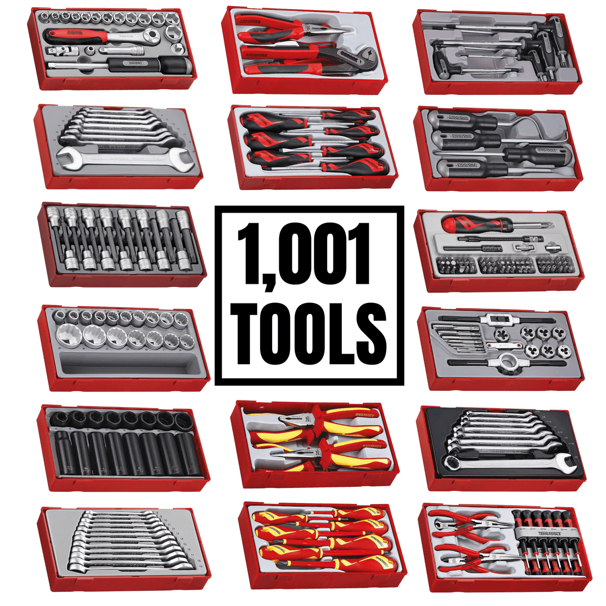 Teng Tools 1001 Piece Mixed Hand Tool Bundle No Storage Tcmm1001n Teng Tools Usa 