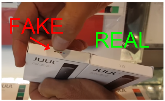 Fake JUUL packaging