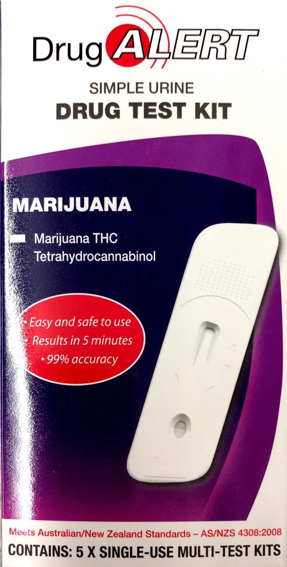 Drug Alert Urine 5 Test kit for Marijuana THC Tetrahydrocannabinol $