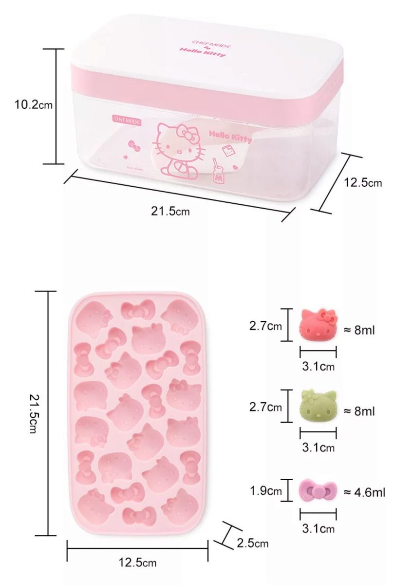 Hello Kitty Chefmade Kitchen Pink Baking Accessories Ice Cube Tray With Lid New