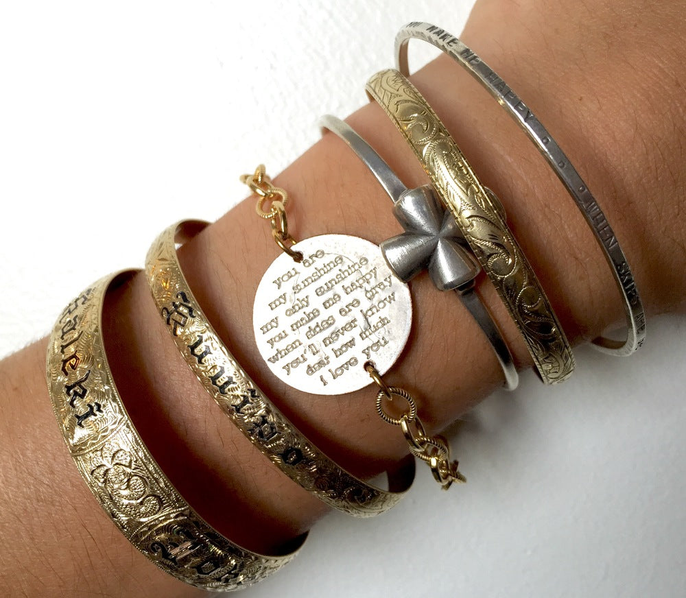 you are my sunshine leather bracelet