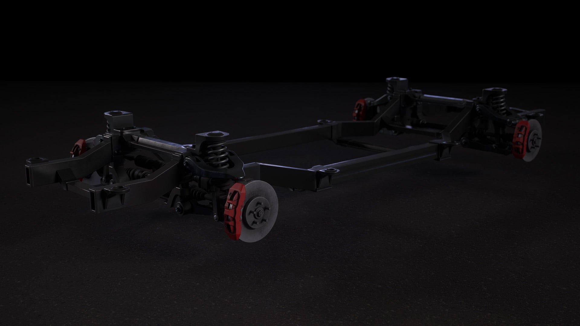 Car Chassis 3D Model Textured 3