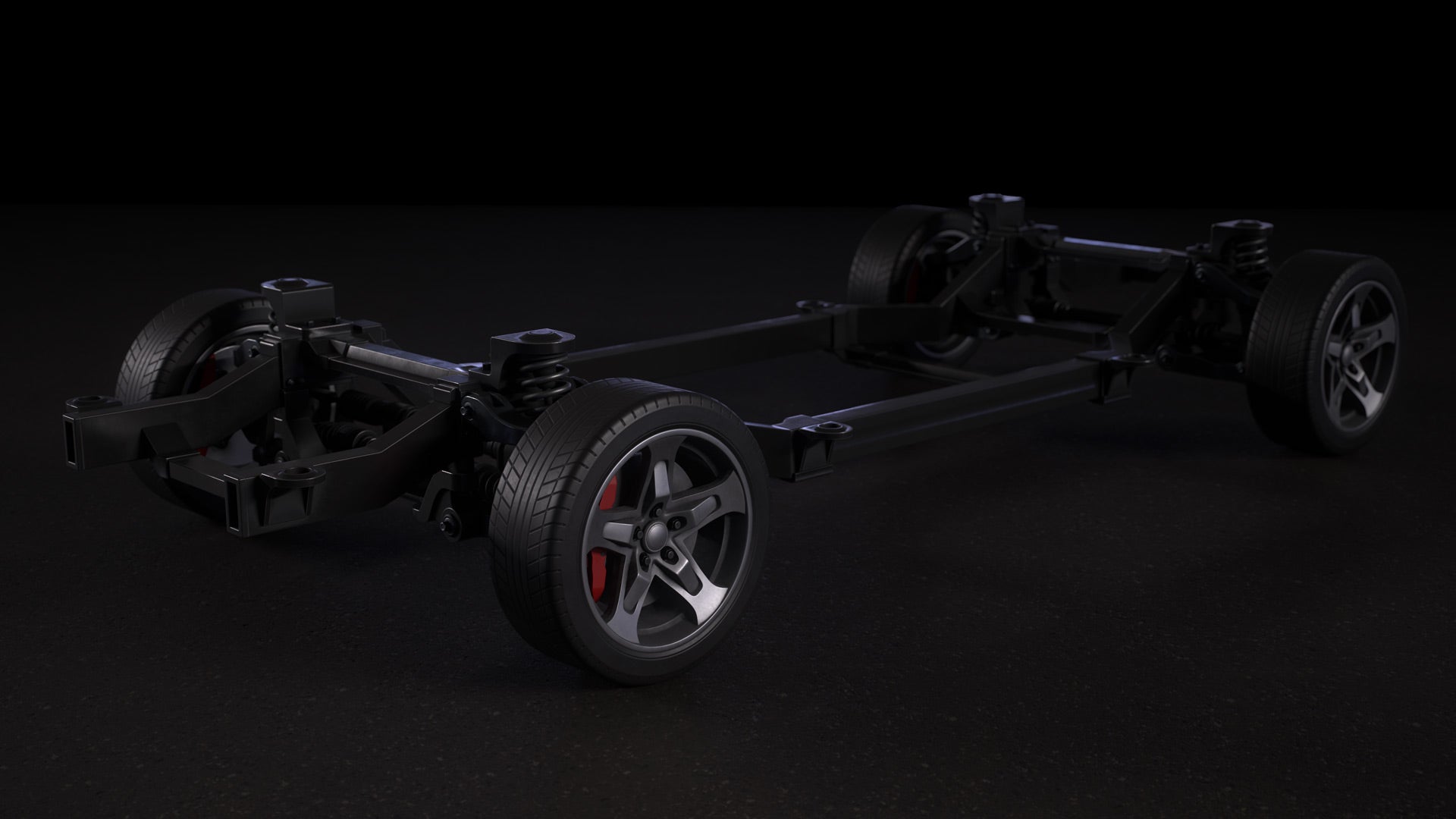 Car Chassis 3D Model Textured 4