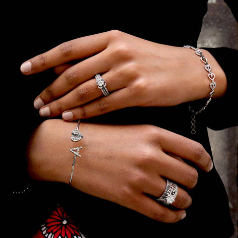Pure silver rings for women