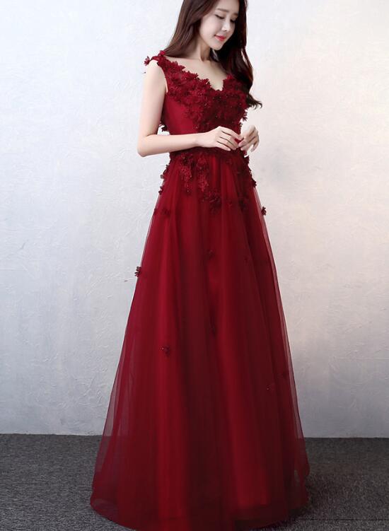 wine evening gown
