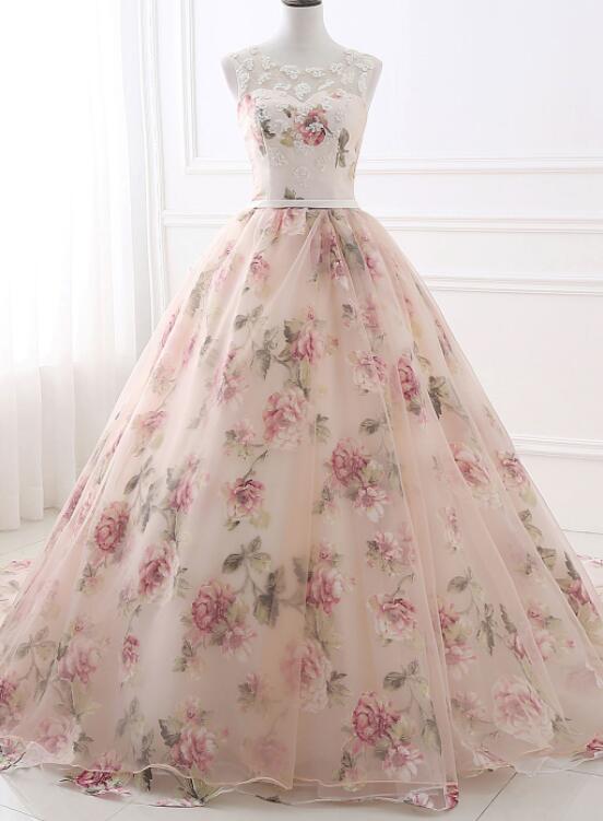 organza gown floral