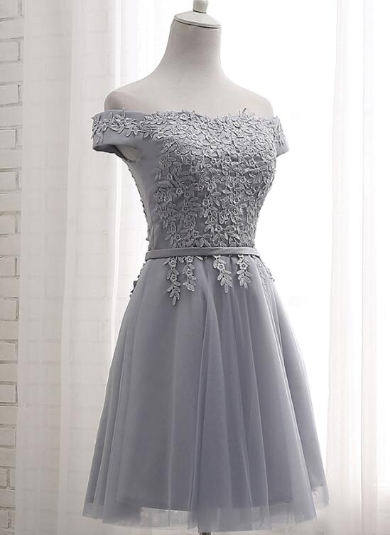 grey short formal dresses
