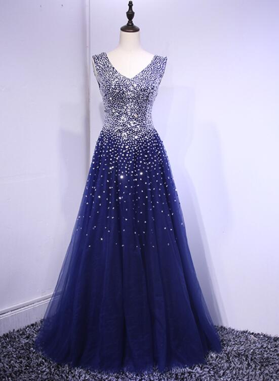 blue sparkle dress long