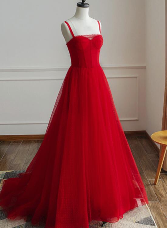 party wear red gown