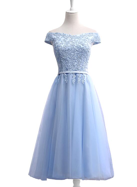 baby blue tea length dress