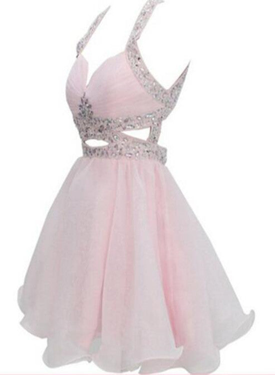 Adorable Pink Sequins Short Party Dress 