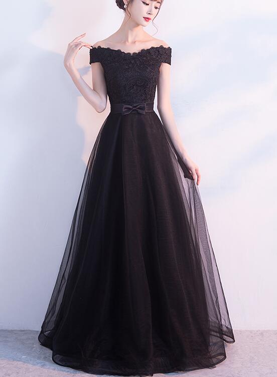 black off shoulder party dress