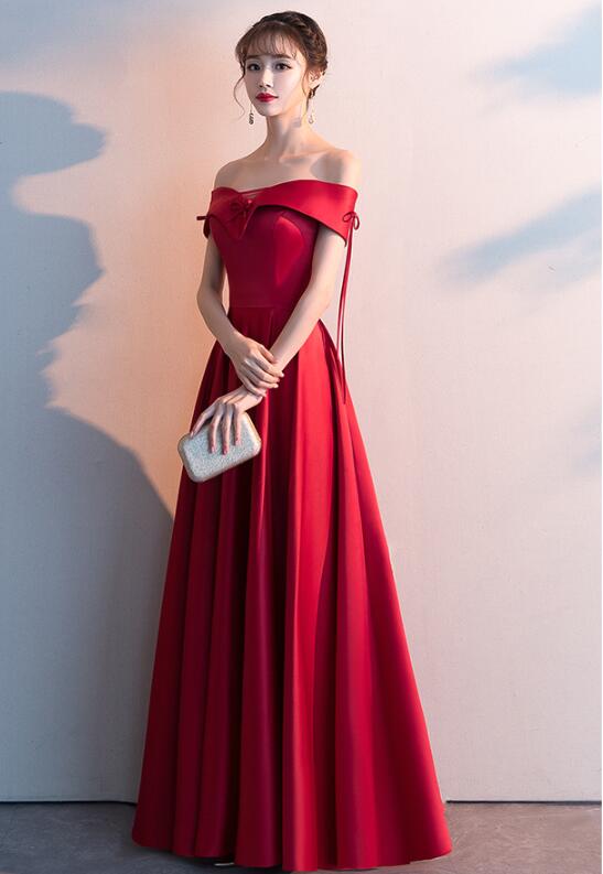 red satin gown