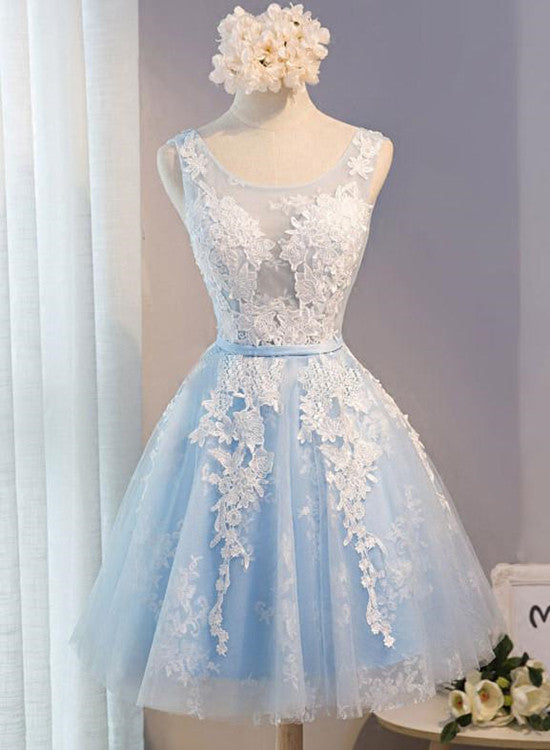 light blue short dress formal