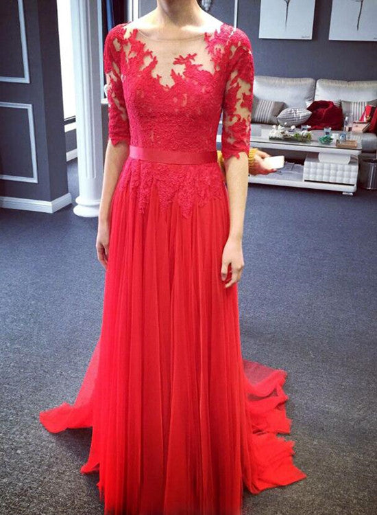 red tulle bridesmaid dress