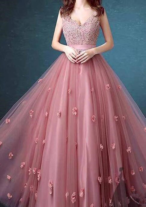 pink party gown