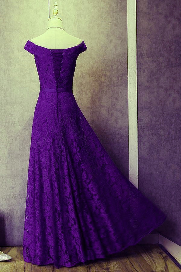 purple lace bridesmaid dress