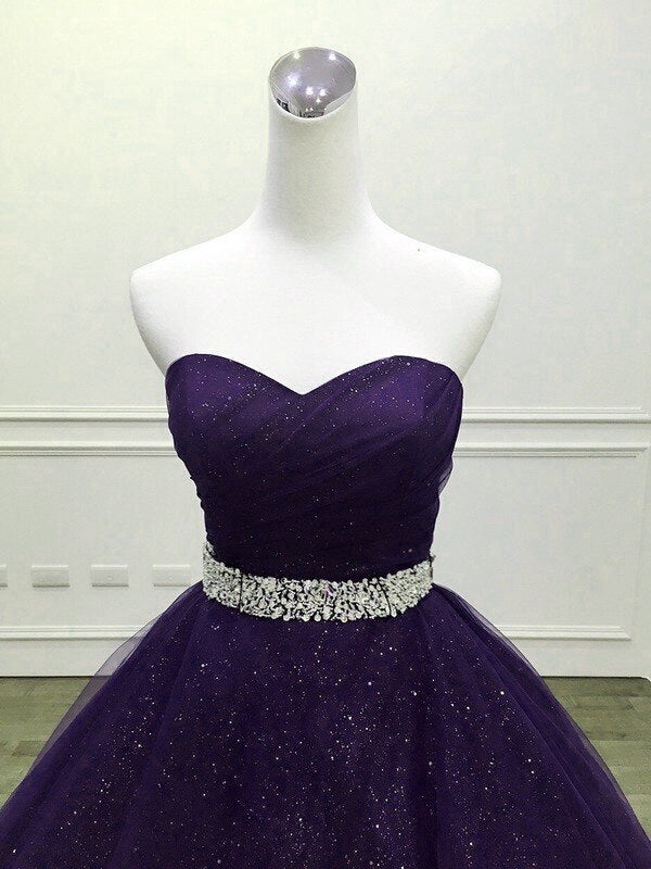 purple and black sweet 16 dresses