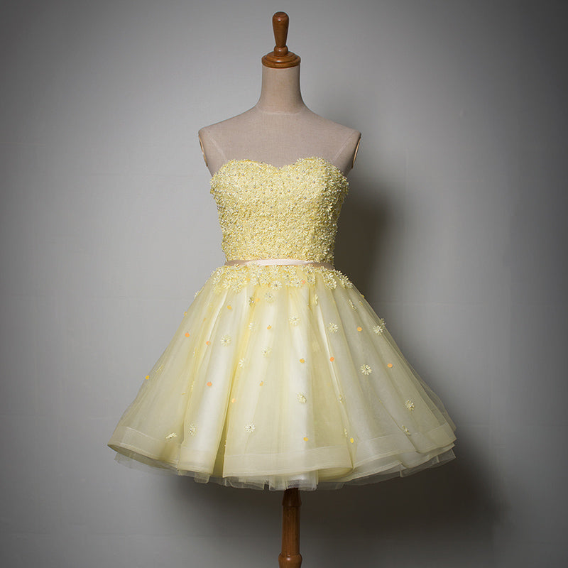 light yellow hoco dress