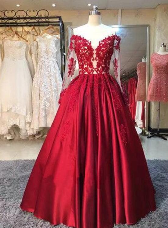 red elegant prom dresses
