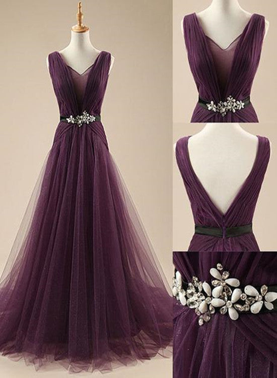 dark purple evening gowns