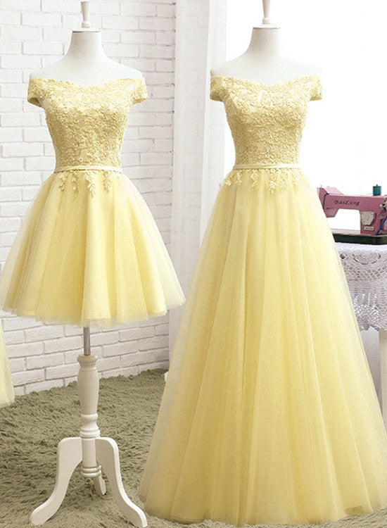 yellow short prom dress