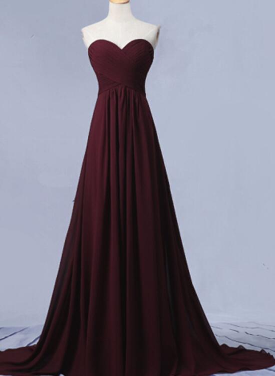 Maroon Long Sweetheart Chiffon Prom Dresses Pretty Party Dresses Mar Bemybridesmaid 4096