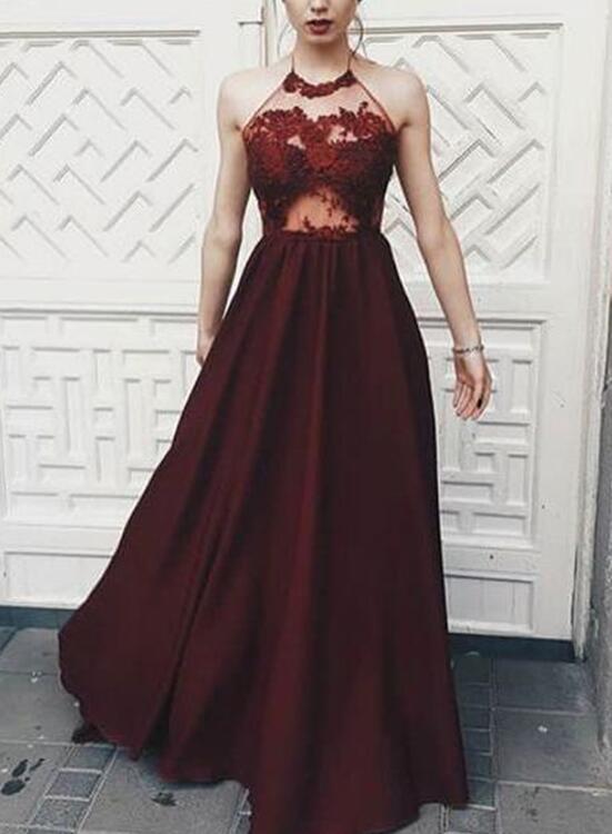 maroon long gown