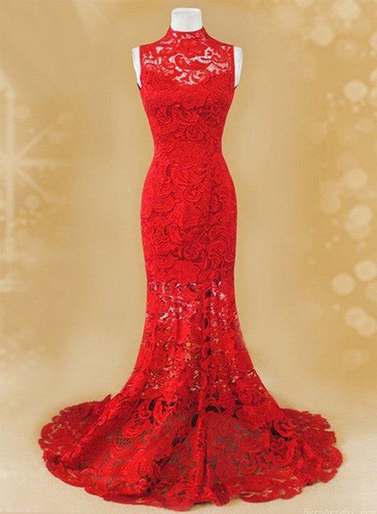 Red Lace Dresses For Weddings 2024