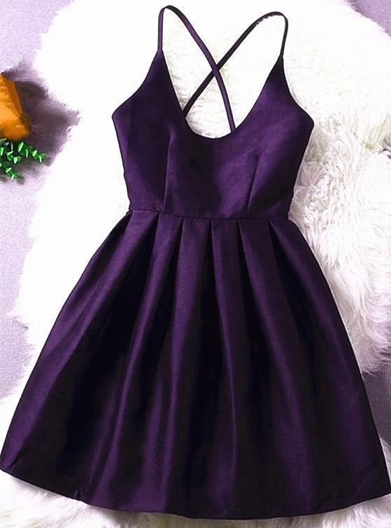 dark purple short prom dresses