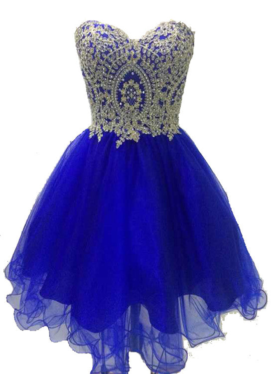 blue and gold homecoming dress