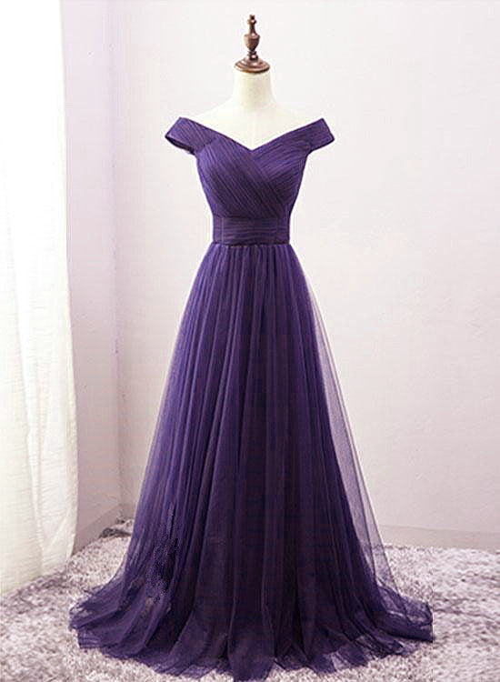 long purple bridesmaid dresses
