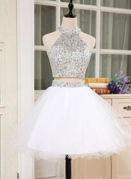 two piece homecoming dresses short