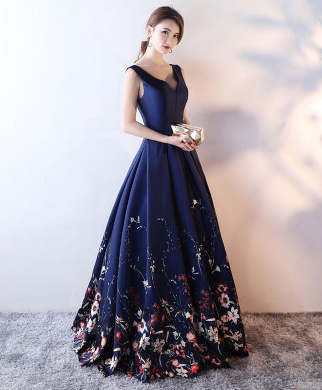 navy blue and white formal dresses