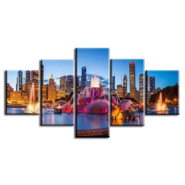 Shop Buckingham Fountain Chicago Canvas Wall Art Canvasx Net