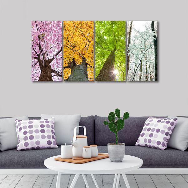 Buy Colorful Treetops 4 Panels Canvas Wall Art Canvasx Net