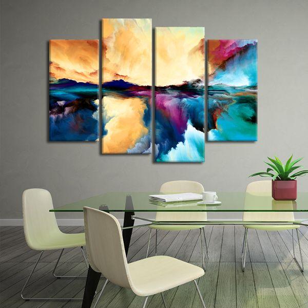 Colorful Universe Abstract 4 Panel Canvas Wall Art Canvasx Net