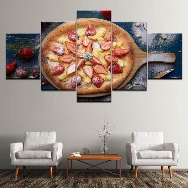 Pizza With Fruit Toppings Canvas Wall Art Food Themed Art Print Canvasx Net