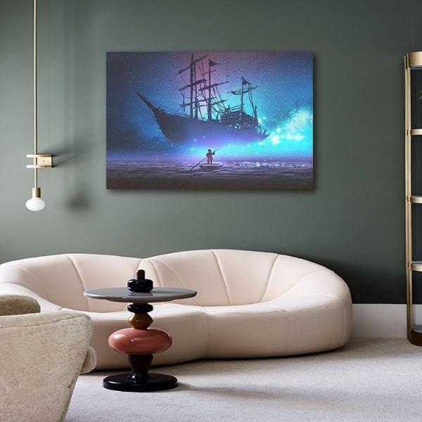 Starry Sky Pirate Ship 1 Panel Canvas Wall Art Canvasx Net