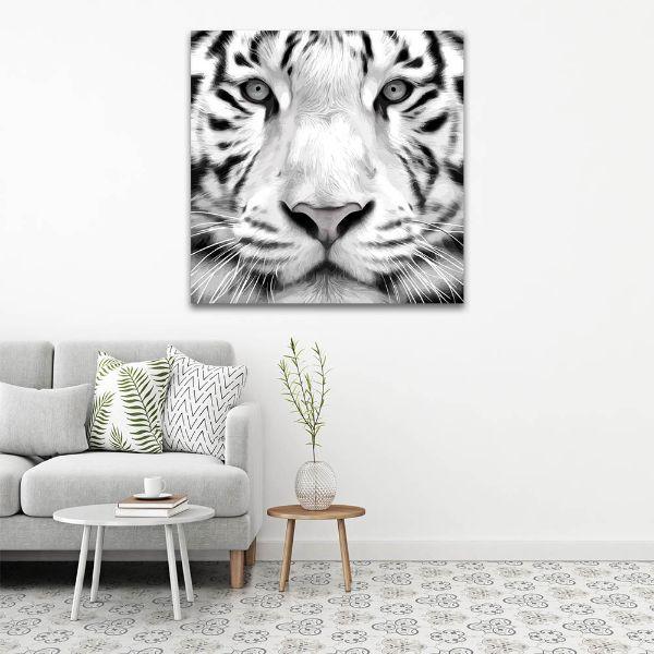 Cunning White Tiger Canvas Wall Art Wildlife Art Canvasx Net