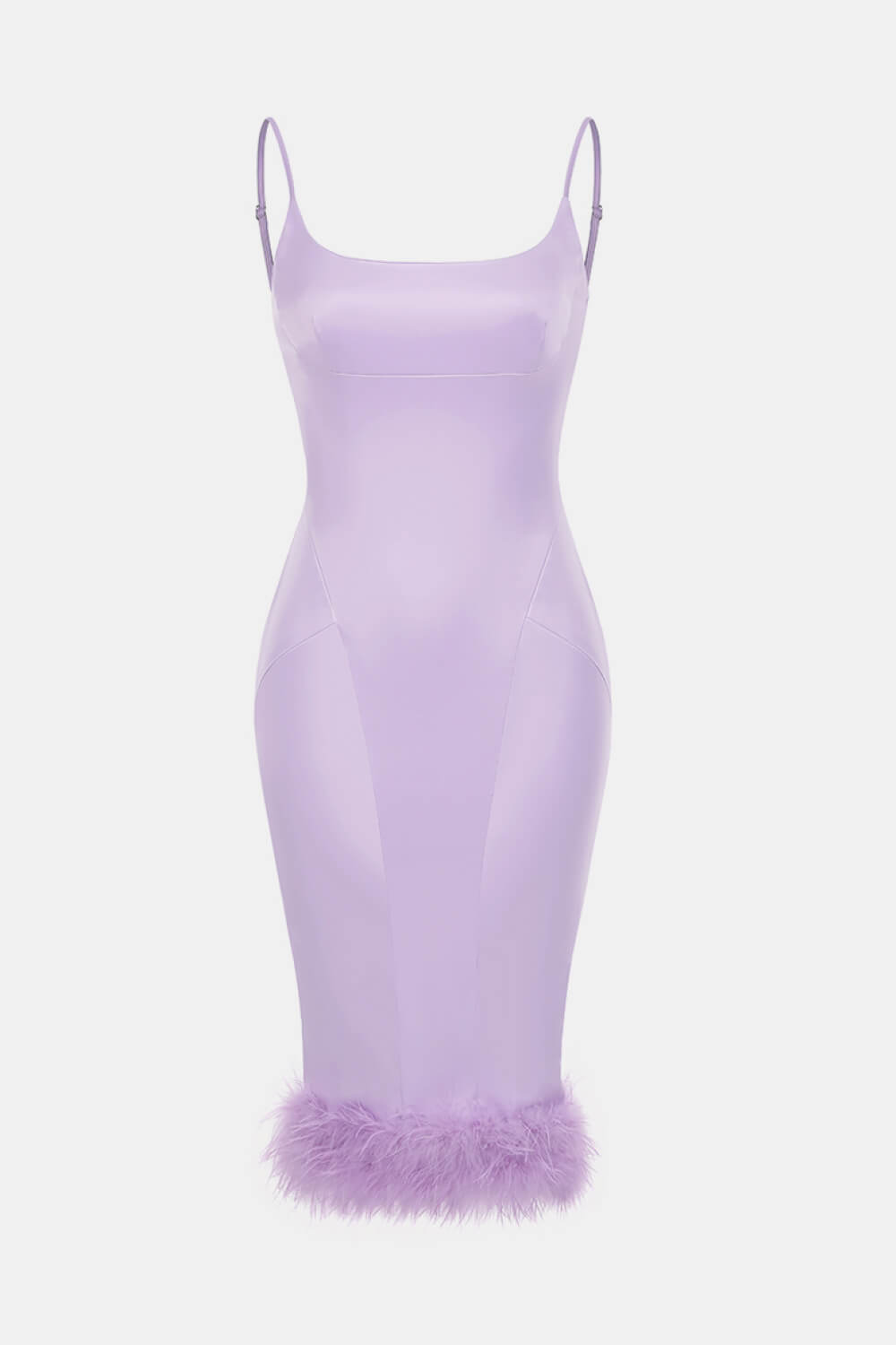 Feather Detail Spaghetti Strap Dress