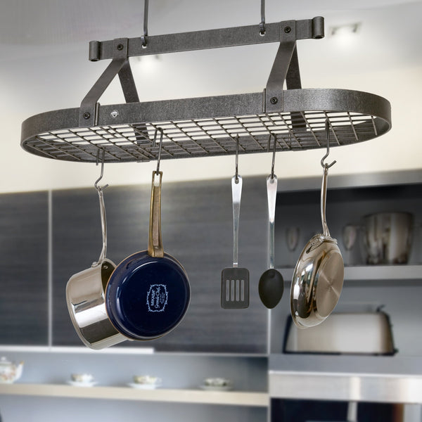 Oval Ceiling Pot Rack w/ Hooks