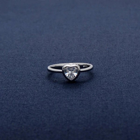 Silver Colour Heart Shape Open Ring Design Cute Fashion Love