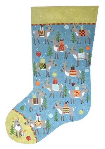 Primavera Needlepoint Christmas Stocking Kit - Shaker Winter Stocking